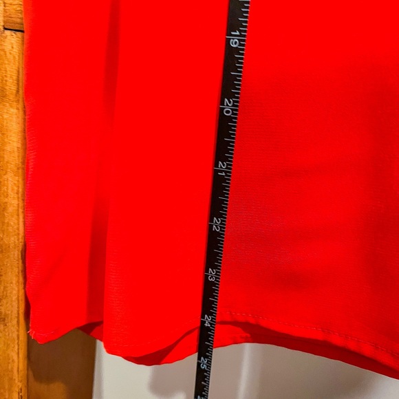 Calvin Klein SZ S Orange Long Sleeve Blouse W/ Navy Piping! - Picture 5 of 7